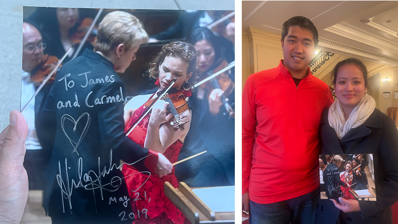Hilary Hahn photo for James and Carmel