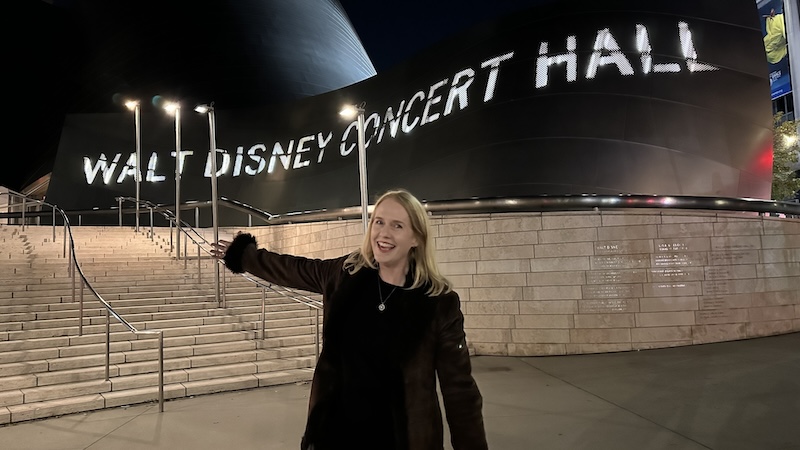 Disney Hall at night