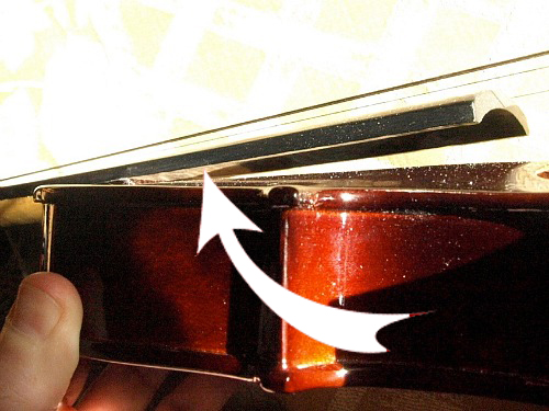 A painted fingerboard