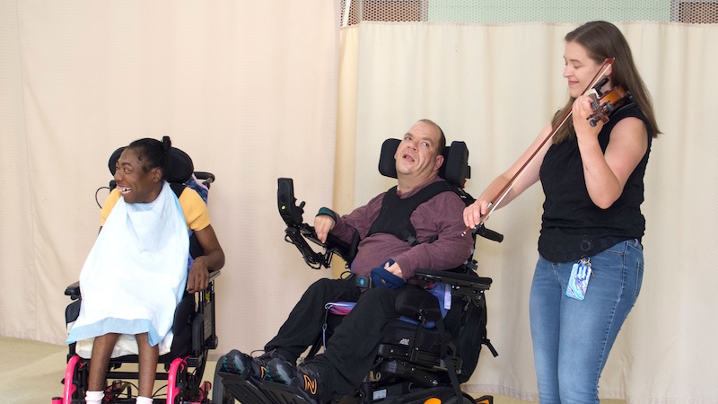 Katelyn with residents