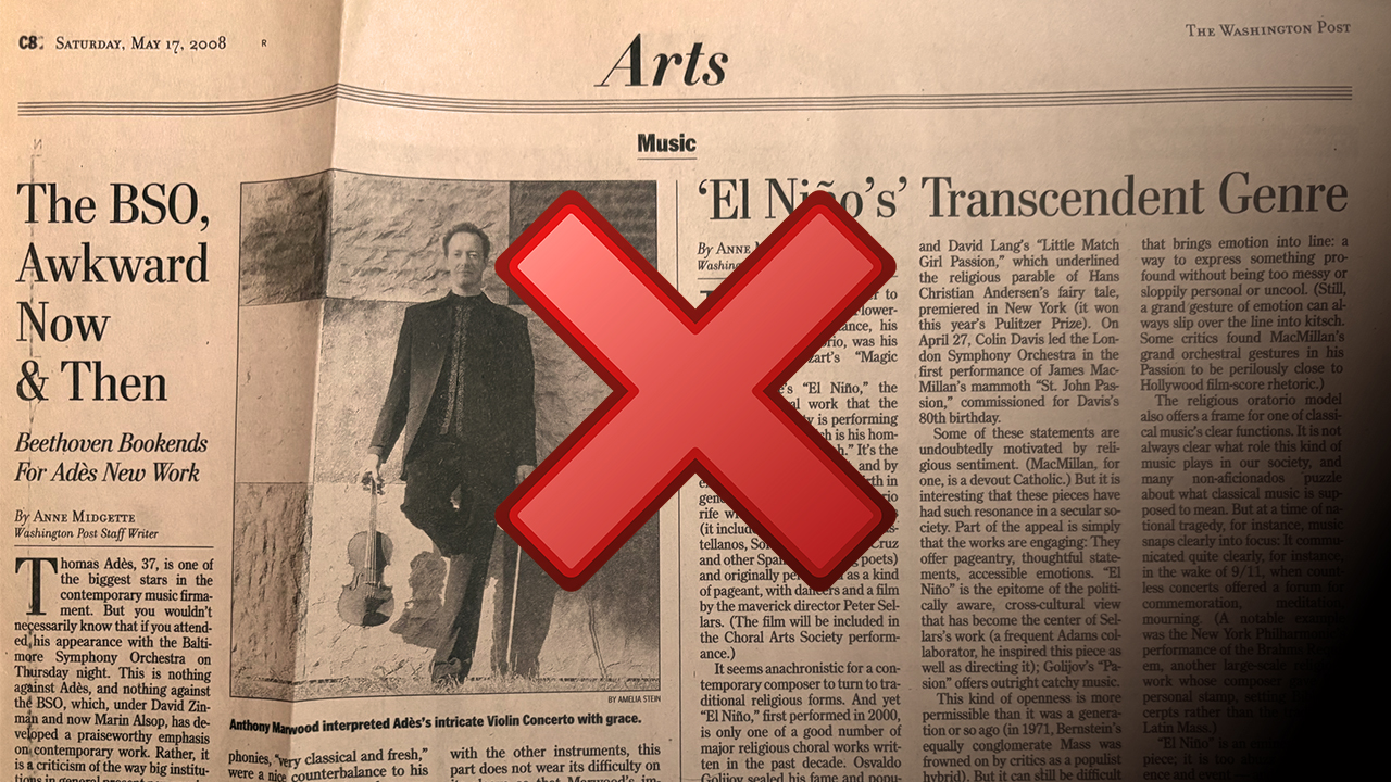 When the Newspaper Fires the Last Music Critic border=0 align=